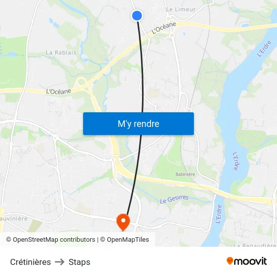 Crétinières to Staps map