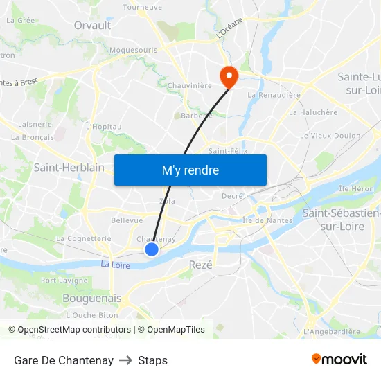 Gare De Chantenay to Staps map