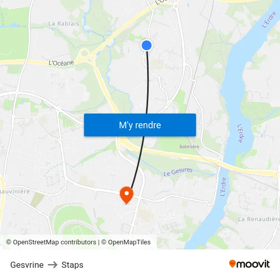 Gesvrine to Staps map