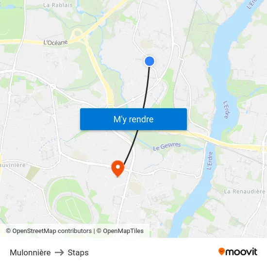 Mulonnière to Staps map