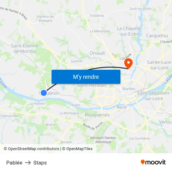 Pablée to Staps map