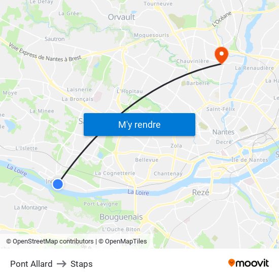 Pont Allard to Staps map