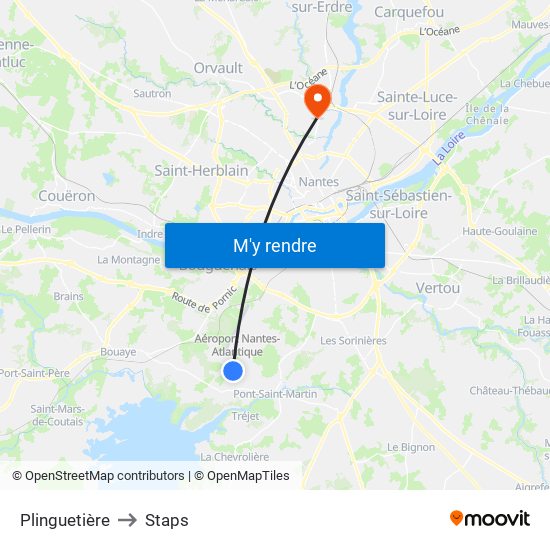 Plinguetière to Staps map