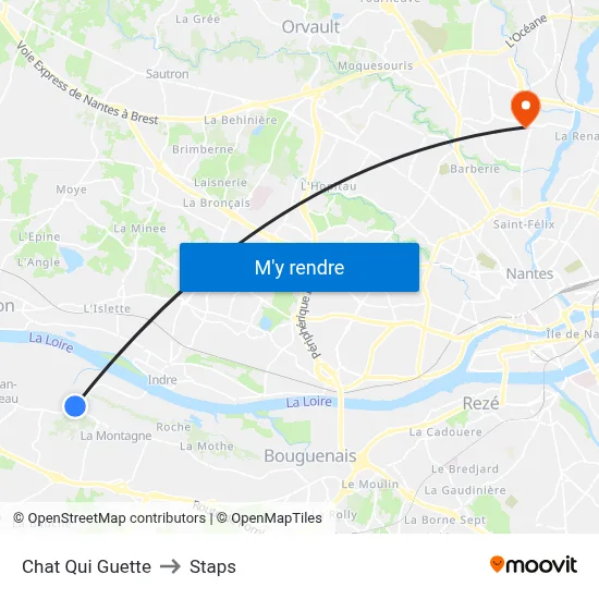 Chat Qui Guette to Staps map