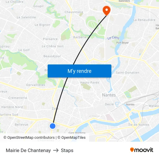 Mairie De Chantenay to Staps map