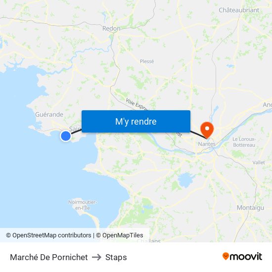 Marché De Pornichet to Staps map
