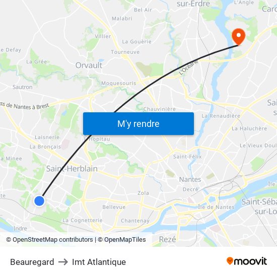 Beauregard to Imt Atlantique map
