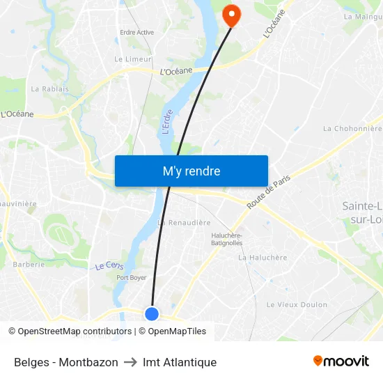 Belges - Montbazon to Imt Atlantique map