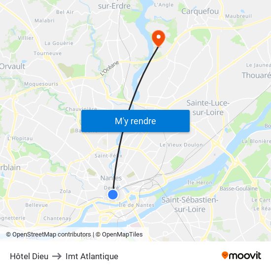 Hôtel Dieu to Imt Atlantique map