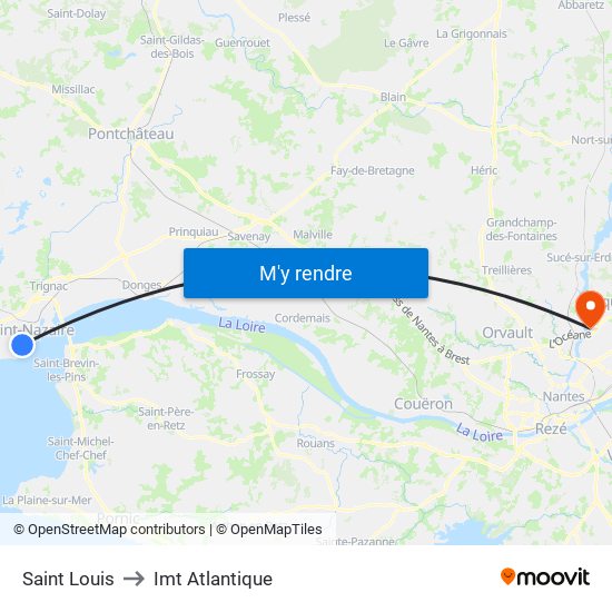 Saint Louis to Imt Atlantique map