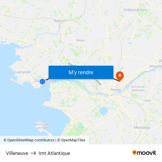Villeneuve to Imt Atlantique map