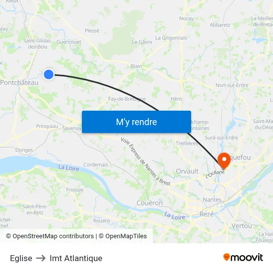 Eglise to Imt Atlantique map