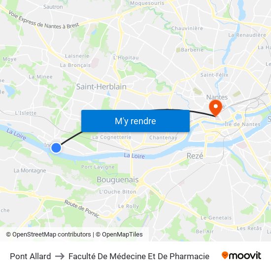 Pont Allard to Faculté De Médecine Et De Pharmacie map