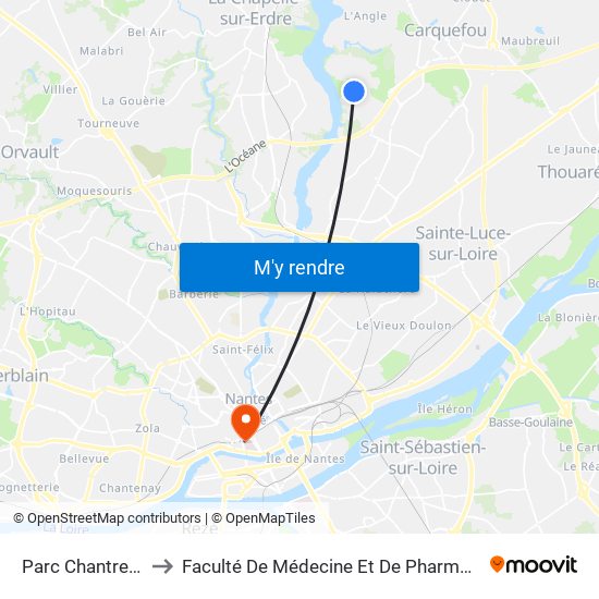 Parc Chantrerie to Faculté De Médecine Et De Pharmacie map