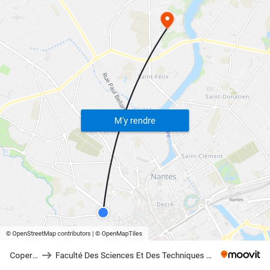 Copernic to Faculté Des Sciences Et Des Techniques De Nantes map