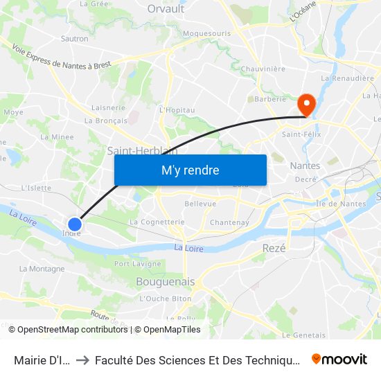 Mairie D'Indre to Faculté Des Sciences Et Des Techniques De Nantes map