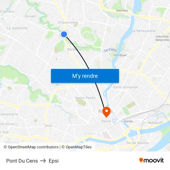 Pont Du Cens to Epsi map