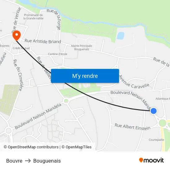 Bouvre to Bouguenais map