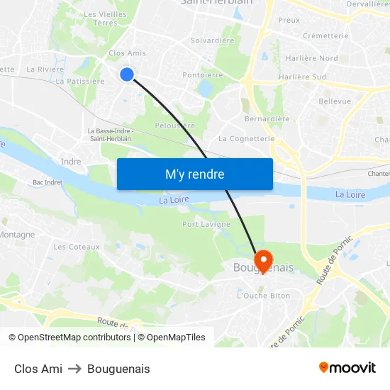 Clos Ami to Bouguenais map