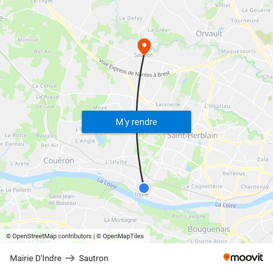 Mairie D'Indre to Sautron map