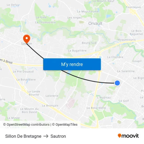 Sillon De Bretagne to Sautron map