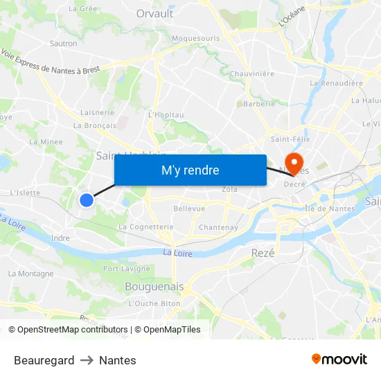 Beauregard to Nantes map