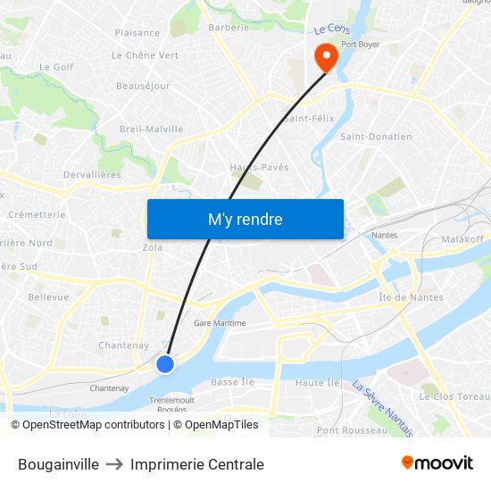 Bougainville to Imprimerie Centrale map