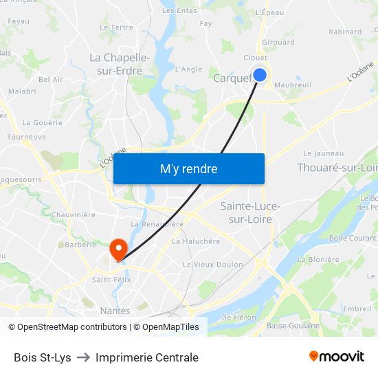 Bois St-Lys to Imprimerie Centrale map