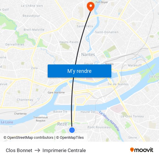 Clos Bonnet to Imprimerie Centrale map