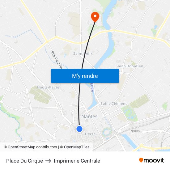 Place Du Cirque to Imprimerie Centrale map