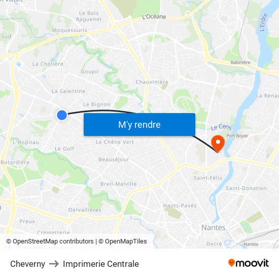 Cheverny to Imprimerie Centrale map