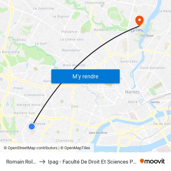 Romain Rolland to Ipag - Faculté De Droit Et Sciences Politiques map