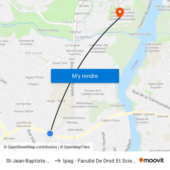 St-Jean-Baptiste De La Salle to Ipag - Faculté De Droit Et Sciences Politiques map