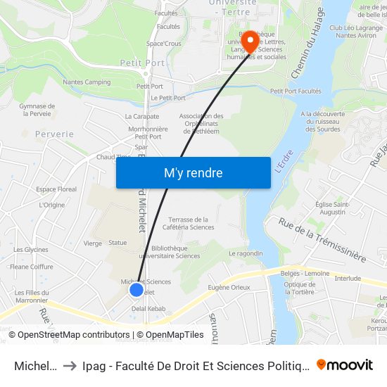 Michelet to Ipag - Faculté De Droit Et Sciences Politiques map