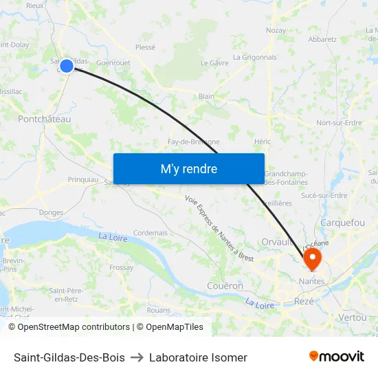Saint-Gildas-Des-Bois to Laboratoire Isomer map