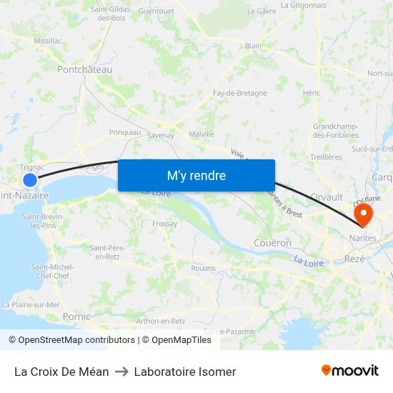 La Croix De Méan to Laboratoire Isomer map
