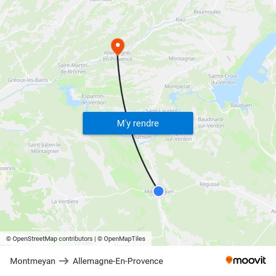 Montmeyan to Montmeyan map