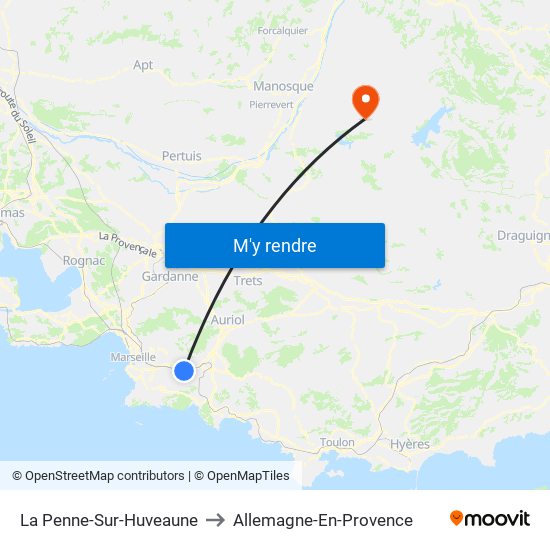 La Penne-Sur-Huveaune to La Penne-Sur-Huveaune map