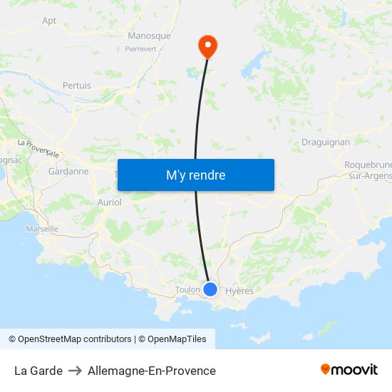 La Garde to Allemagne-En-Provence map