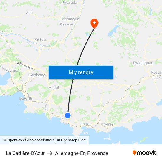 La Cadière-D'Azur to Allemagne-En-Provence map