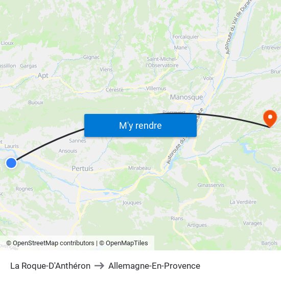 La Roque-D'Anthéron to Allemagne-En-Provence map