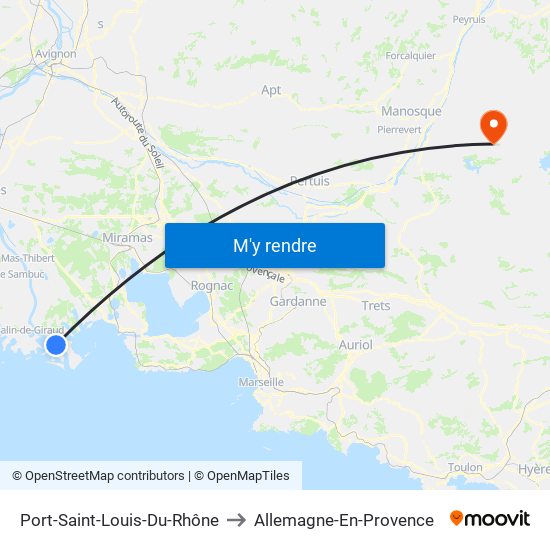 Port-Saint-Louis-Du-Rhône to Allemagne-En-Provence map