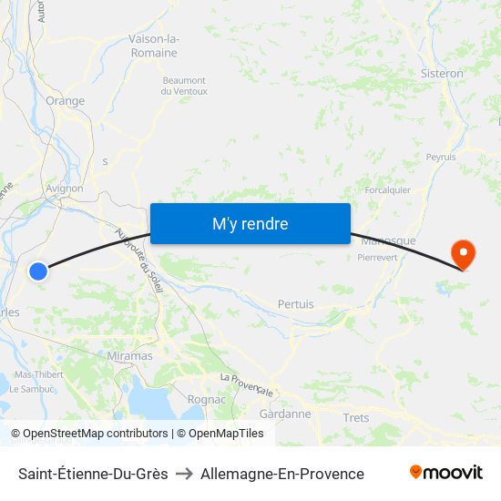 Saint-Étienne-Du-Grès to Allemagne-En-Provence map