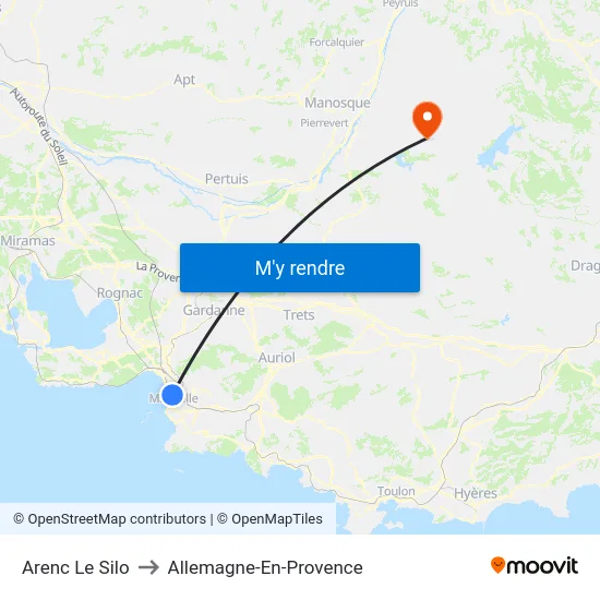 Arenc Le Silo to Allemagne-En-Provence map