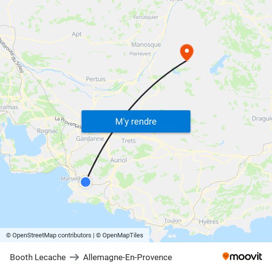 Booth Lecache to Allemagne-En-Provence map