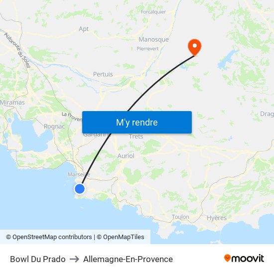 Bowl Du Prado to Allemagne-En-Provence map