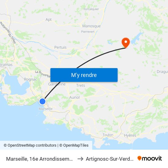 Marseille, 16e Arrondissement to Marseille, 16e Arrondissement map