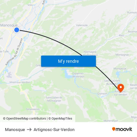 Manosque to Manosque map