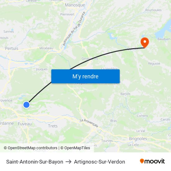 Saint-Antonin-Sur-Bayon to Saint-Antonin-Sur-Bayon map