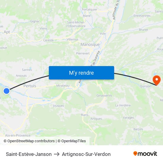 Saint-Estève-Janson to Saint-Estève-Janson map